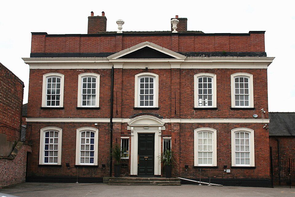 The Georgian red-brick front of Nine Mill Street, Nantwich